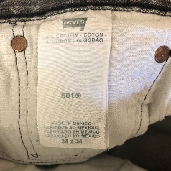 Vintage Levi's 501 Gray Jeans Straight Leg 34 x 34 - Picture 8 of 11